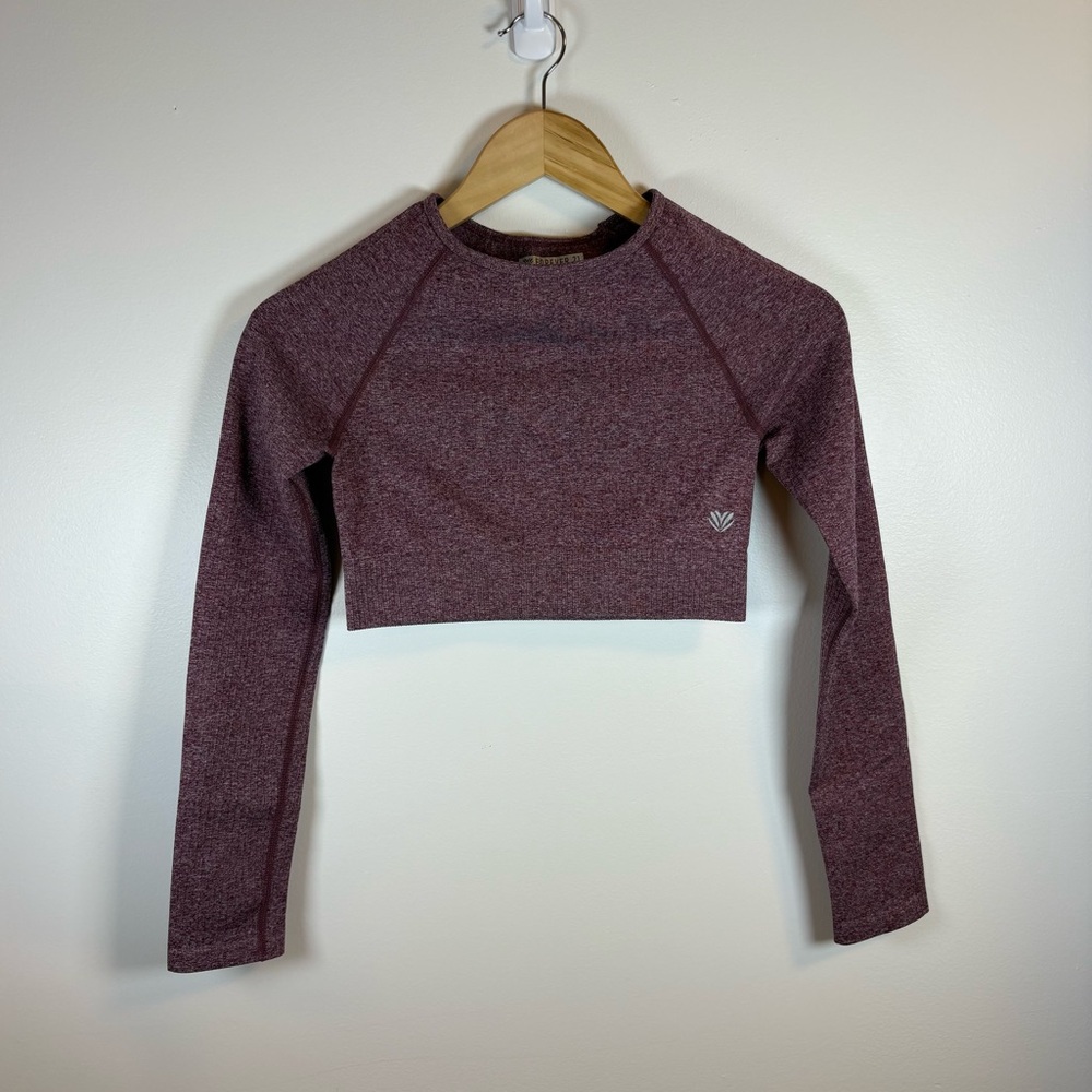 Forever 21 Women’s Mauve Purple Long Sleeve Activewear Crop Top Size Small